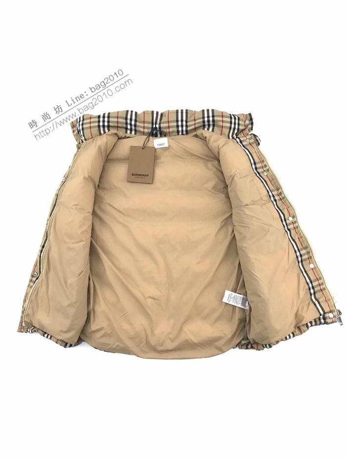 Burberry男裝 巴寶莉20早秋新品 膠印字母格紋棉服馬甲  ydi3188